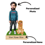 Personalized Pet Caricature for Golden Retriever Pet Owner