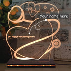 Personalized 3d Illusion Lamp Gift For Doctor - Heart Shape LED Name Lamp