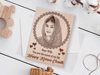 Personalized Engraved Wooden Photo Frame Karwachauth Gift For Wife