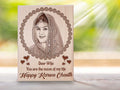 Personalized Engraved Wooden Photo Frame Karwachauth Gift For Wife