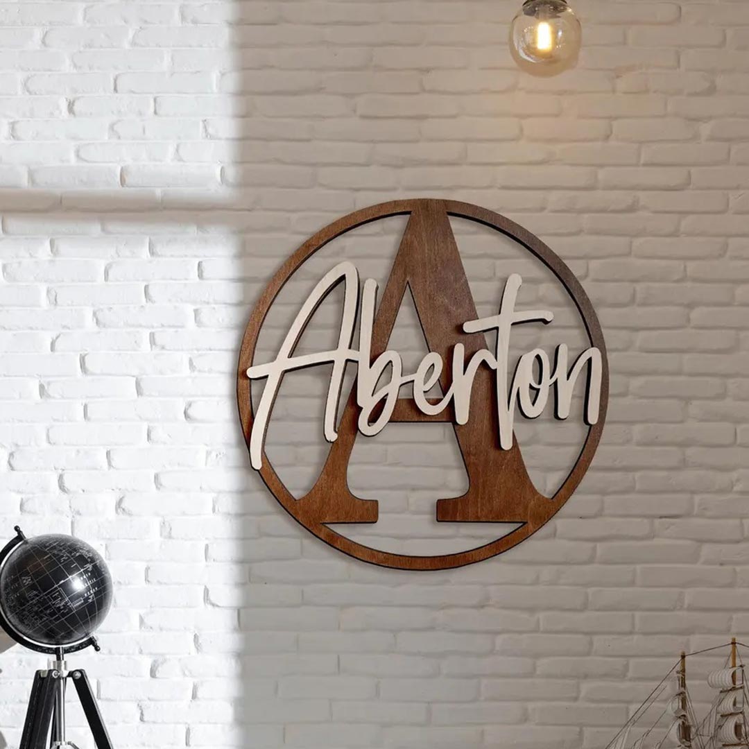 Personalized Premium Wooden Name Wall Emblem