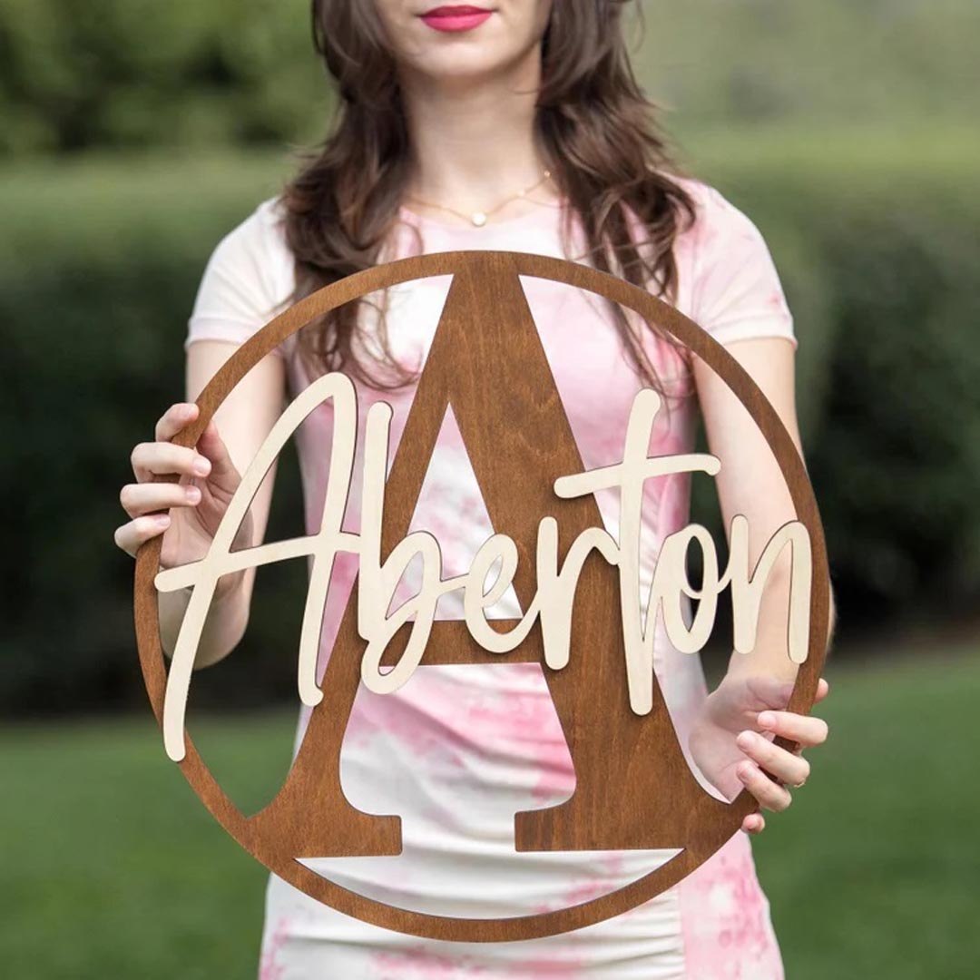 Personalized Premium Wooden Name Wall Emblem
