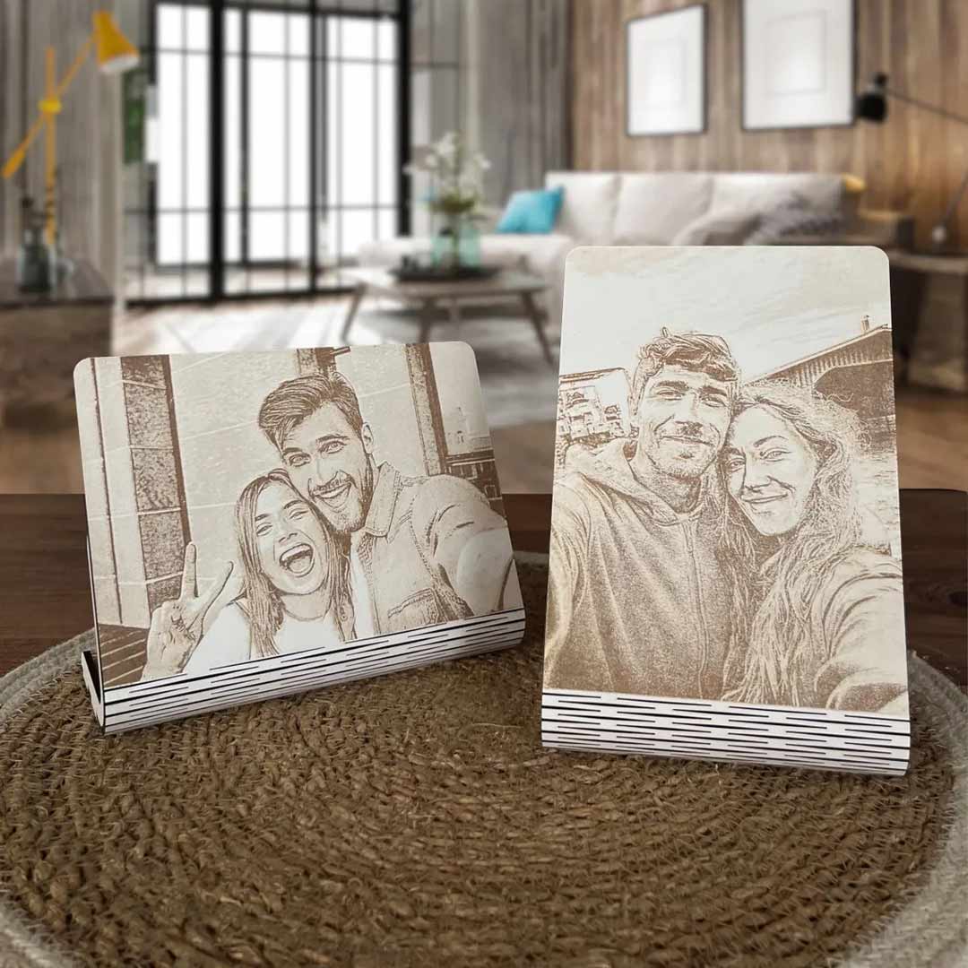 Personalized Engraved Wooden Couple Photo Frame