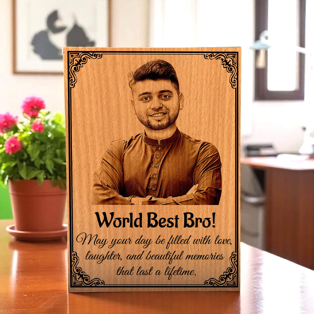 Personalized Engraved MDF Wooden Photo Frame Gift For Brother-in-law