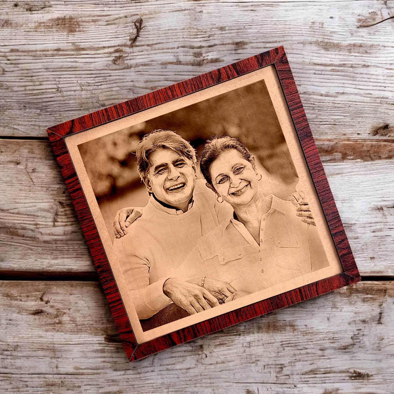 Heartfelt Gift for Grandparents - Engraved Wooden Painting