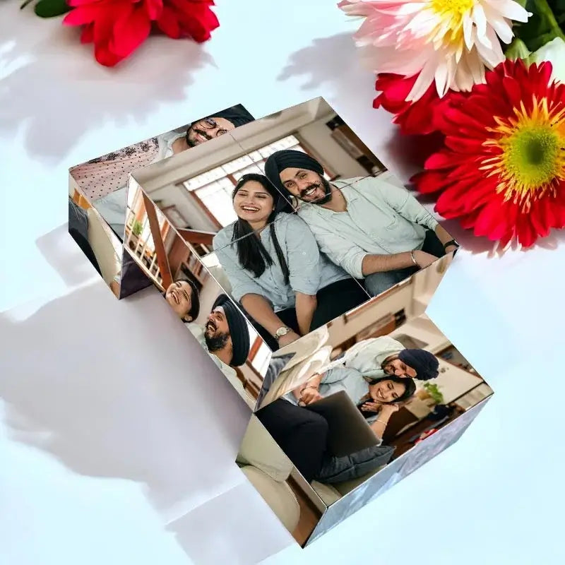 Personalized Premium Wooden Rolling Dice Cube With Photos