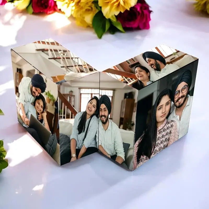 Personalized Premium Wooden Rolling Dice Cube With Photos