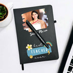 Personalized Black Diary With Customize Pen For Best Female Teacher Ever