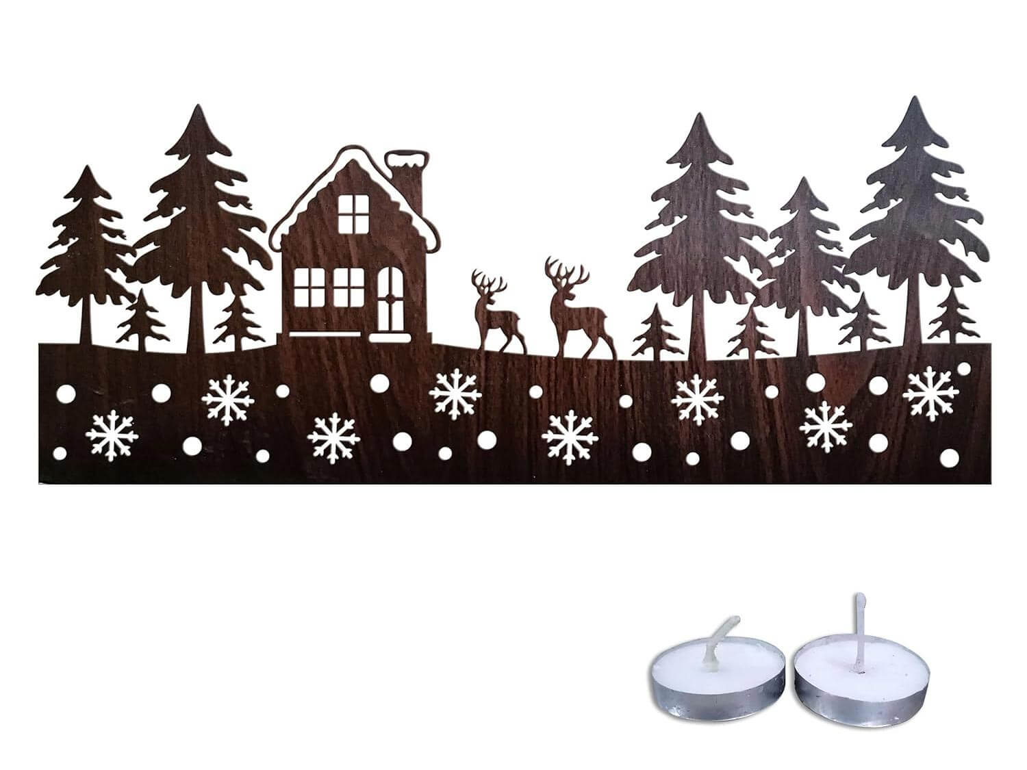 Christmas Decorations DIY Two Deer Shadow Light With Candle