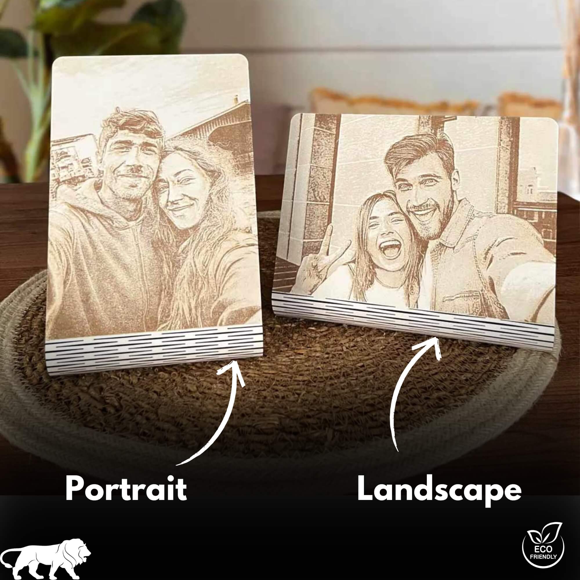 Personalized Engraved Wooden Couple Photo Frame