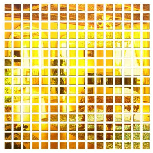 Square Mosaic 3D Wall Decor Stickers (Gold)
