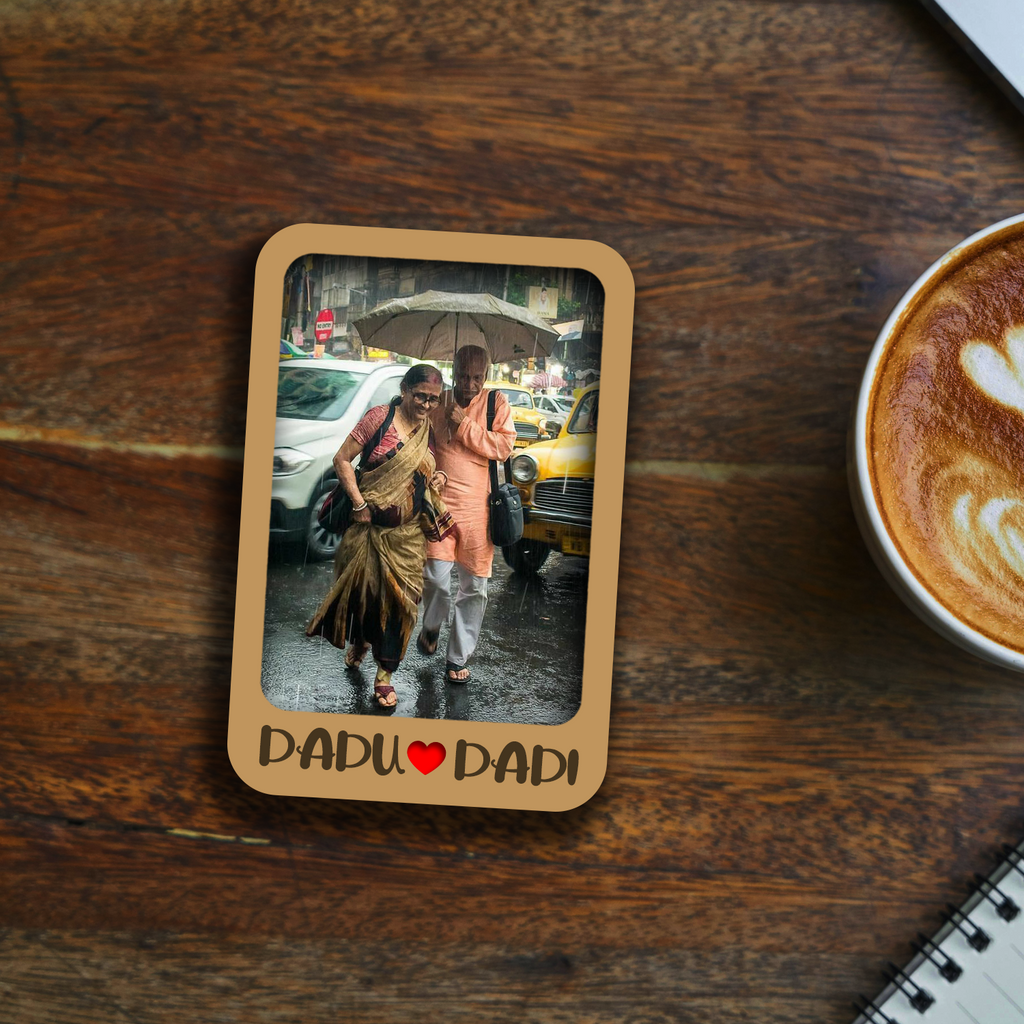 Personalized Dadu Dadi Photo Fridge Magnets Set Of 2