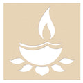 Diya Rangoli Wooden Stencil for Diwali (6x6-inch)