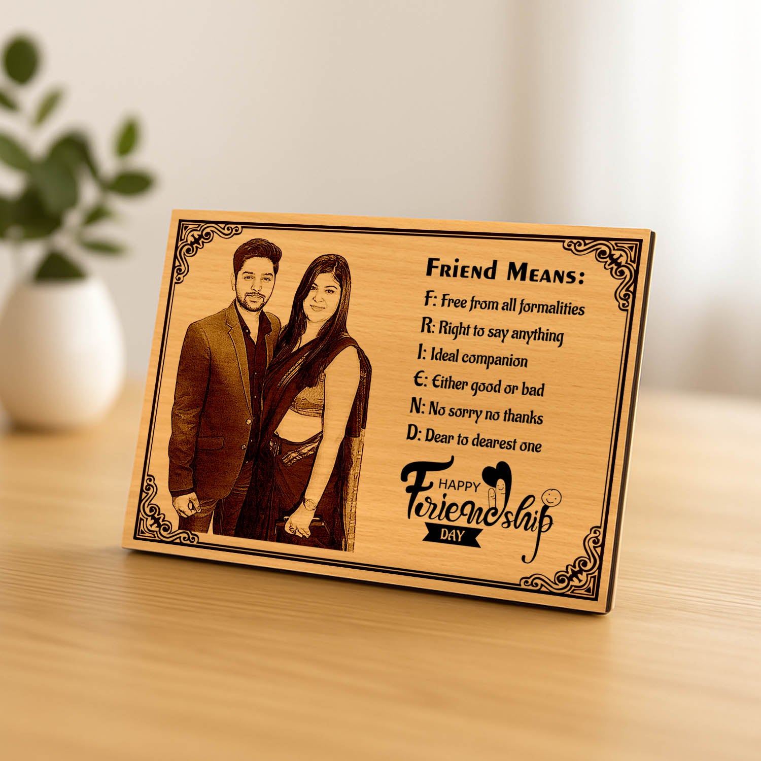 Personalized MDF Wooden Photo Frame for Friendship Day – Gift for Best Friends