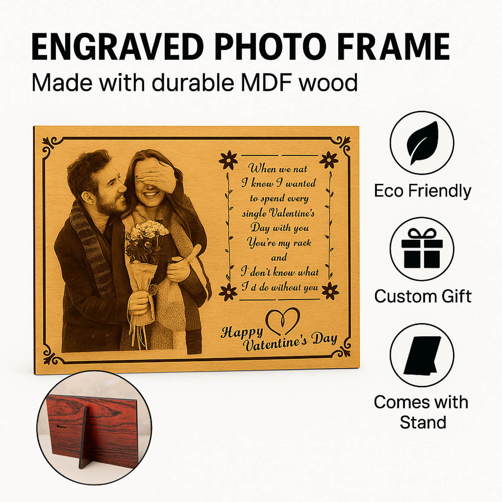 Personalized MDF Wooden Frame For Anniversary Gift For Couple