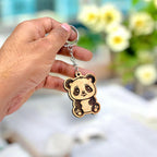 Adorable Wooden Panda Keychain