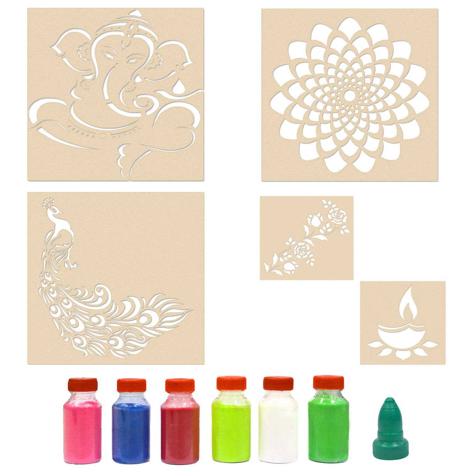 Rangoli Combo of 4 with colors