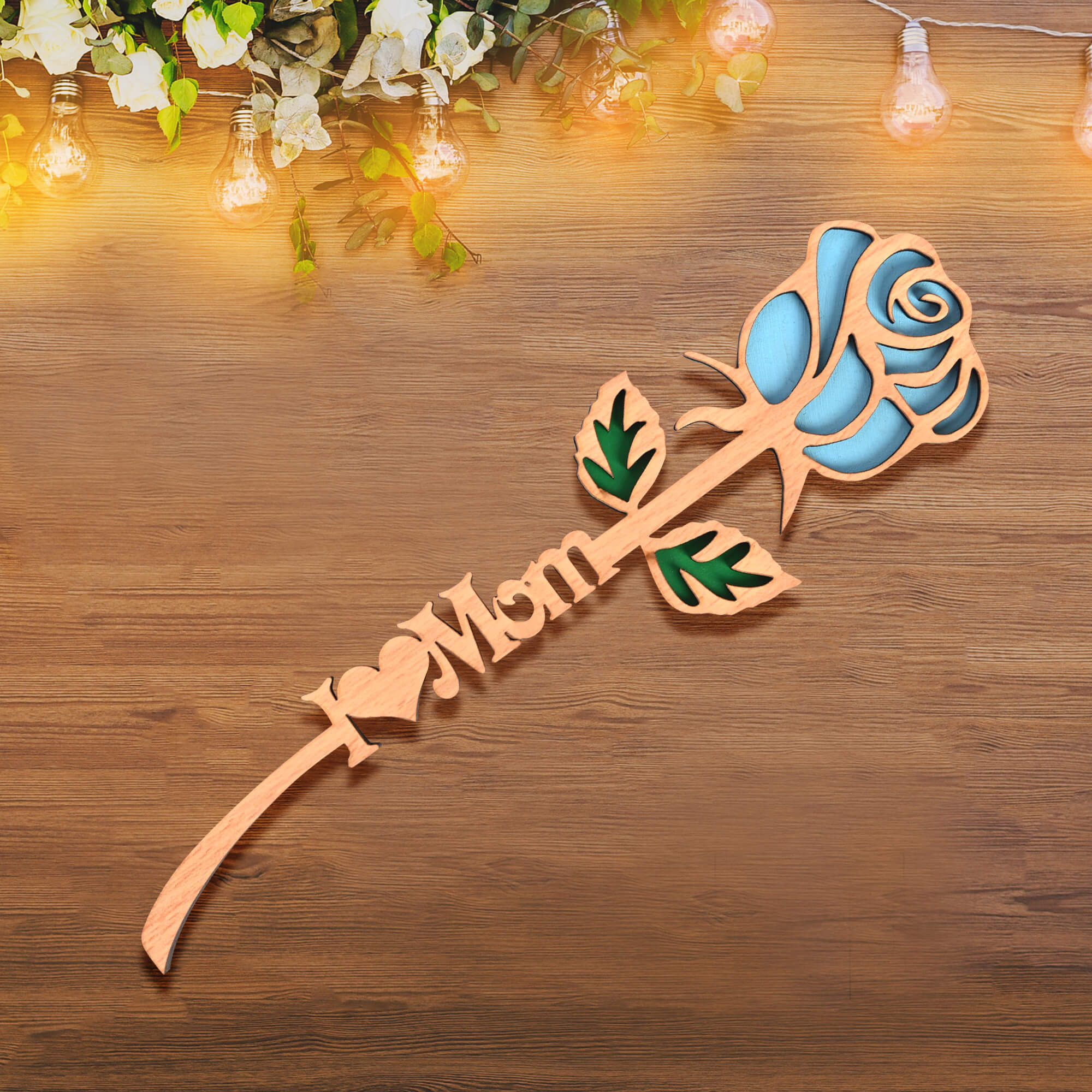 Wooden Mom Rose Gift For Mother's Day