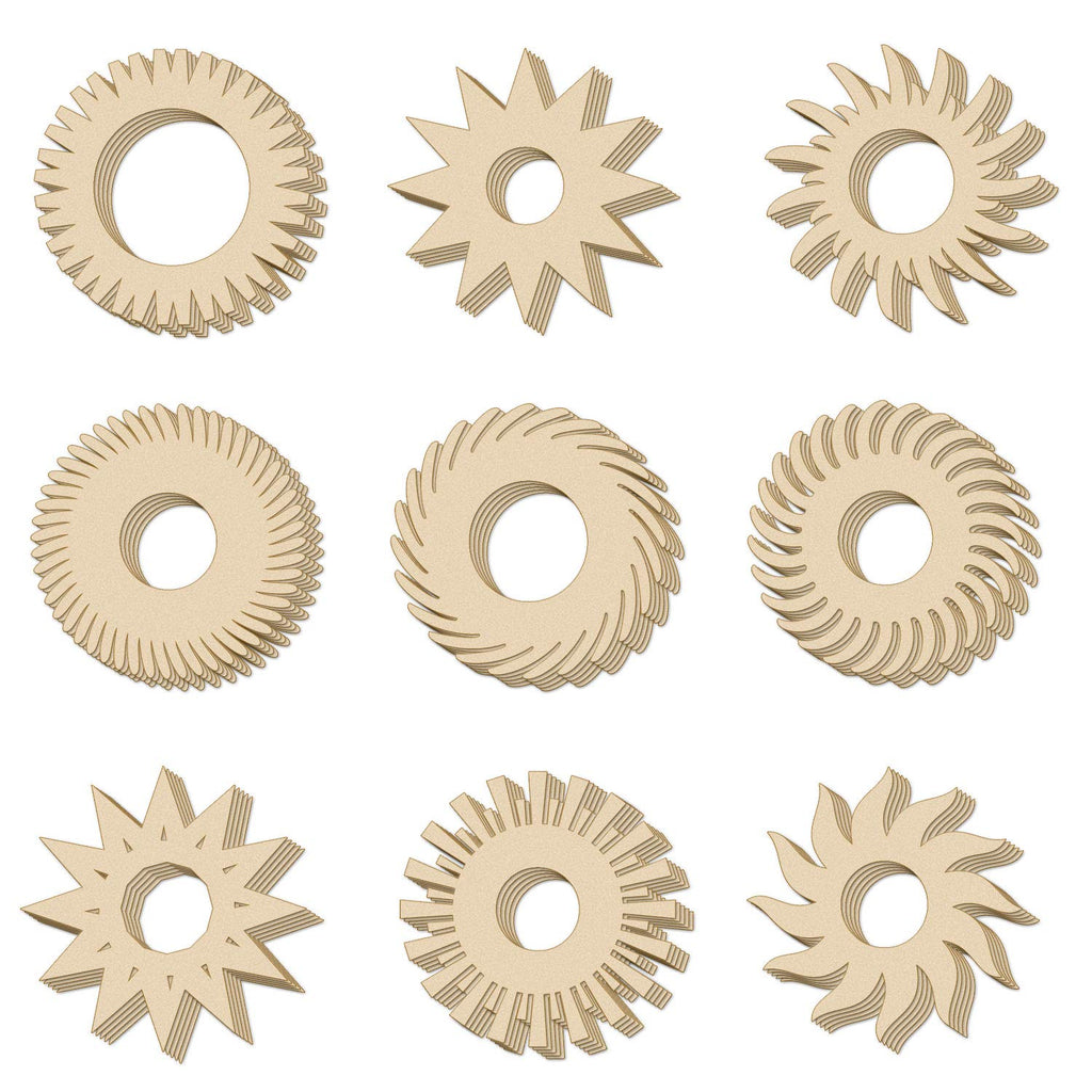 Round Christmas Snowflakes or Ornaments Unfinished Wooden DIY (Set of 45)