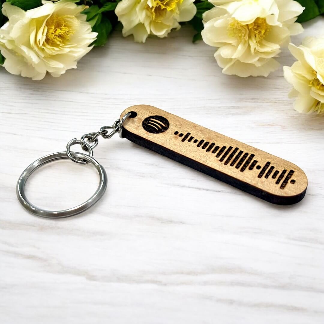 Adorable Wooden Spotify Keychain