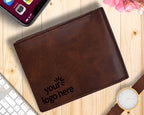 Personalized Men's Colleague Photo Brown Wallet With Company Logo