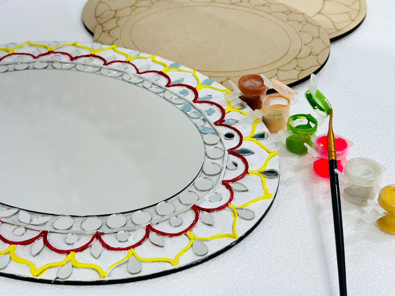 Mirror Wooden Mandala Lippan Art Board DIY Kit