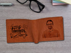 Personalized Tan Men's Wallet Gift For Teacher