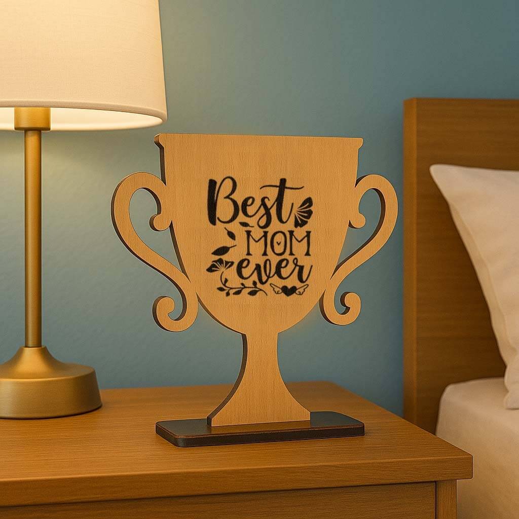 Premium Wooden Trophy For Mom On Mother's Day