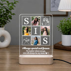 Personalized Sister Photo Acrylic LED Lamp – Custom Photo Collage Memory Light