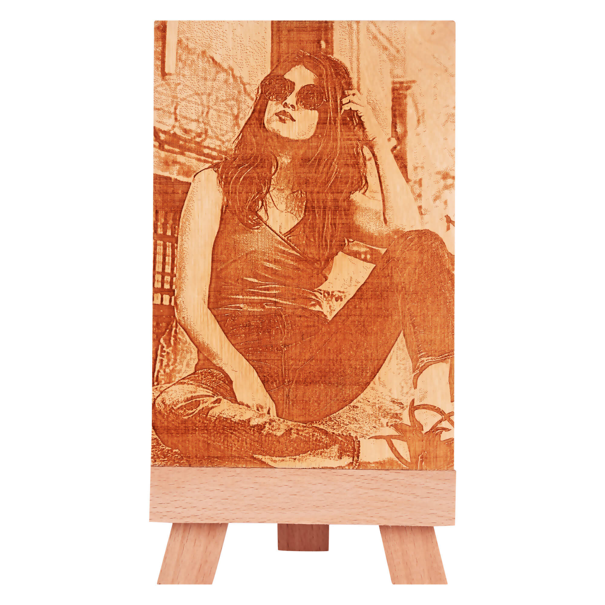 Personalized Engraved Wooden Photo Frame for Him/Her (Small, 20x10cm, Birch Ply)