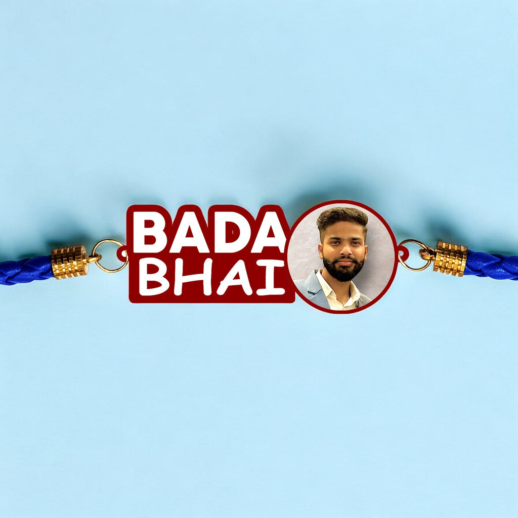 Personalized Bada Bhai Bracelet Photo Rakhi