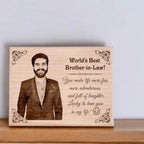 Personalized Engraved Wooden Photo Plaque Gift For Brother In Law