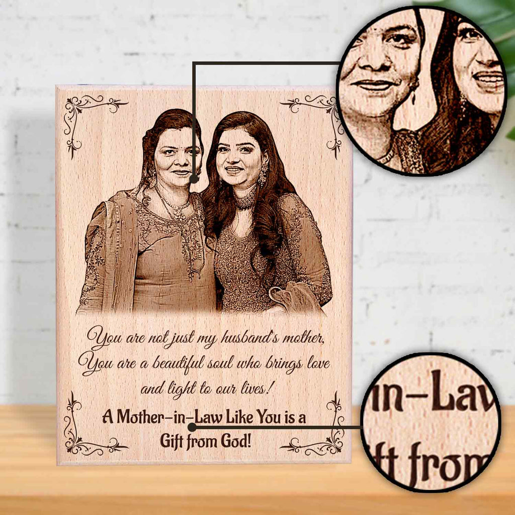 Custom Photo Frame Gift for Mother-in-Law on Birthday & Mother’s Day