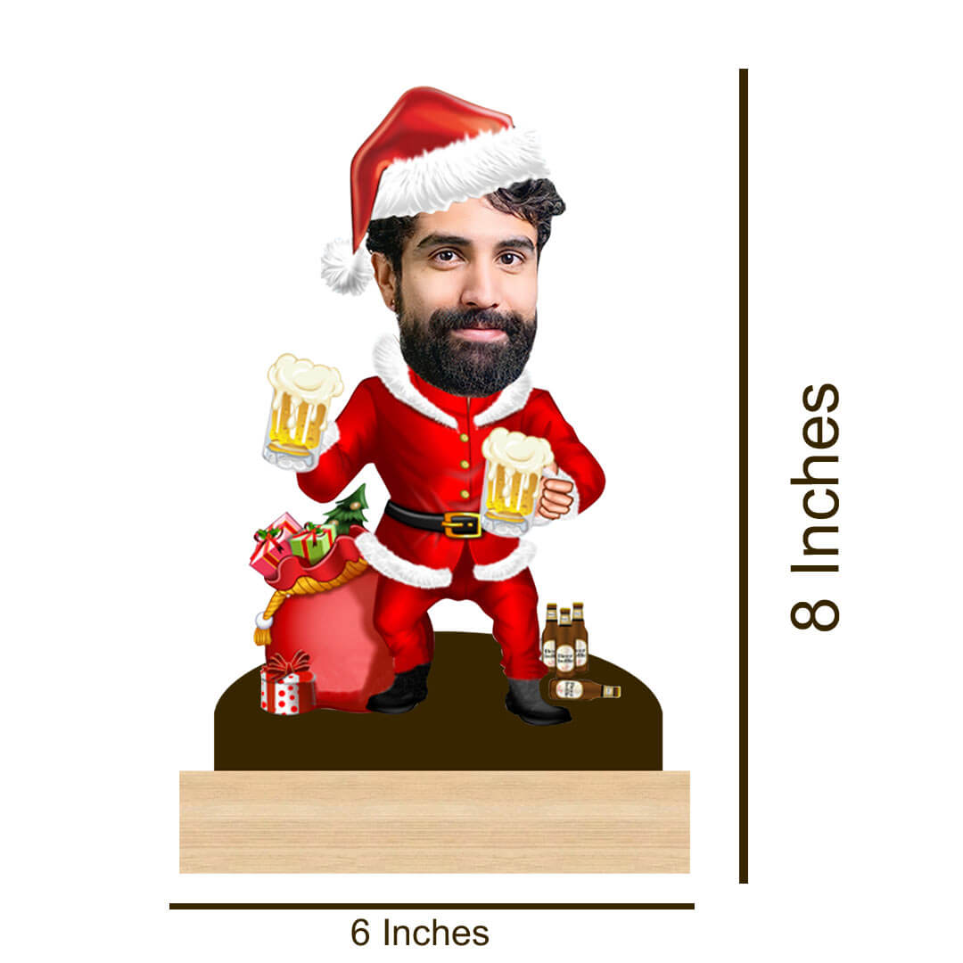 Personalized Beer Santa Photo Caricature for Christmas