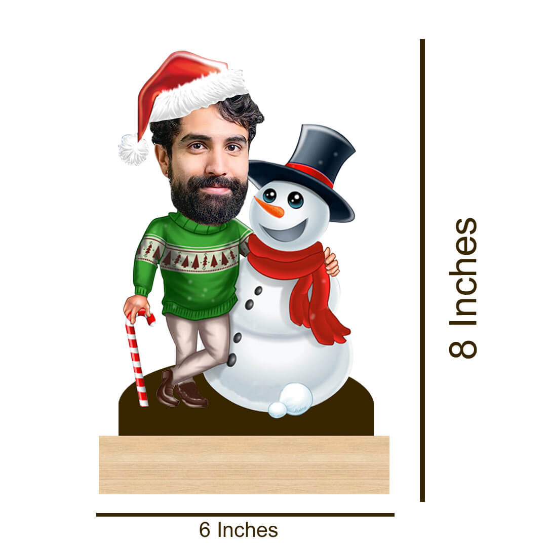 Personalized Snowman Photo Caricature for Christmas
