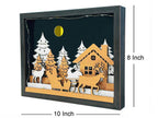 3D lighted Multi Layered Christmas Scene Shadow box