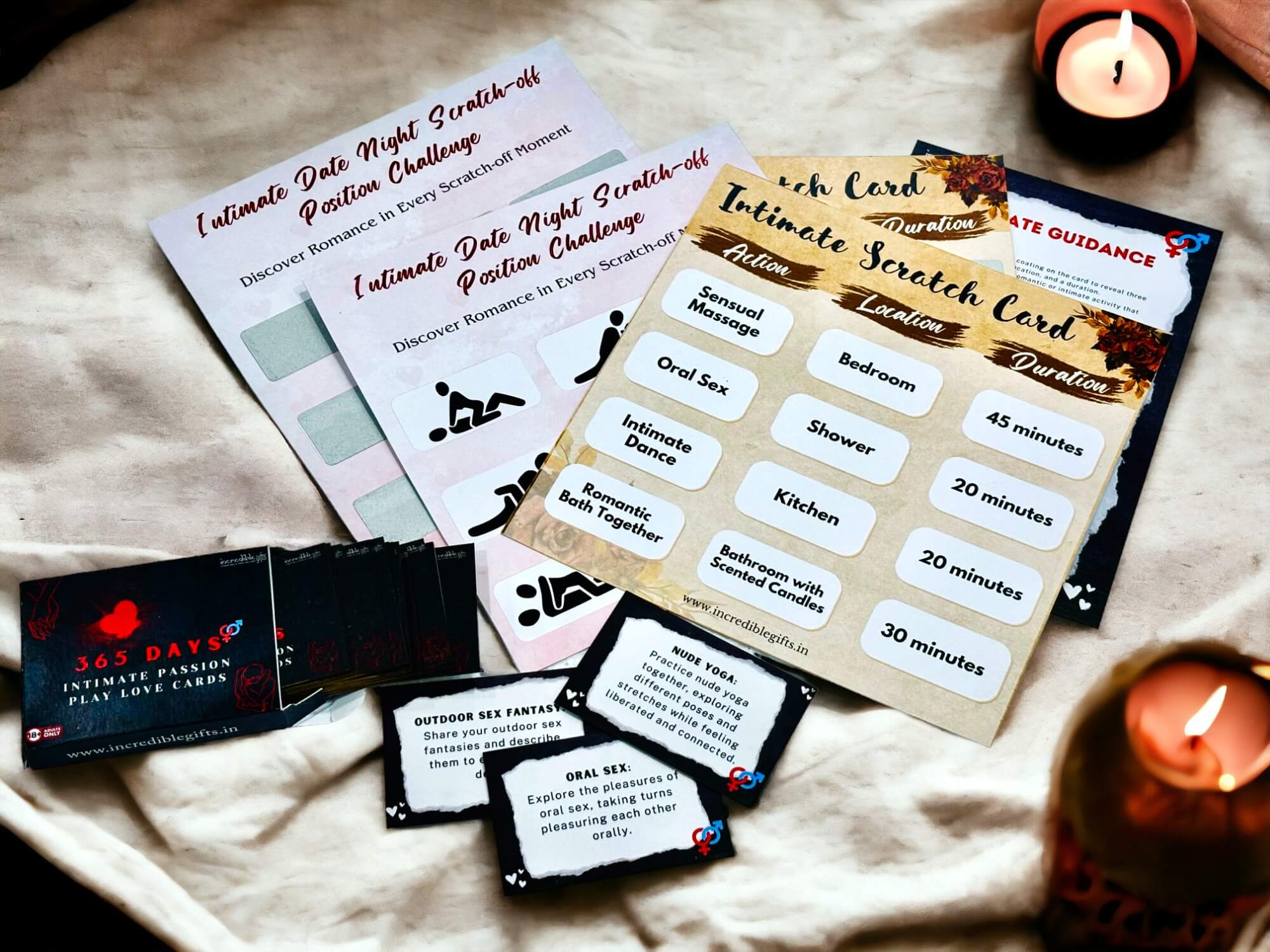 Intimacy Card Games Of Love And Adventure For Couple With Candle