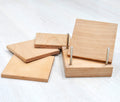 Premium Wooden Coaster Set of 4 For Dining Table With Stand