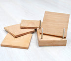 Premium Wooden Coaster Set of 4 For Dining Table With Stand