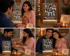 Personalized Sister Photo Acrylic LED Lamp – Custom Photo Collage Memory Light