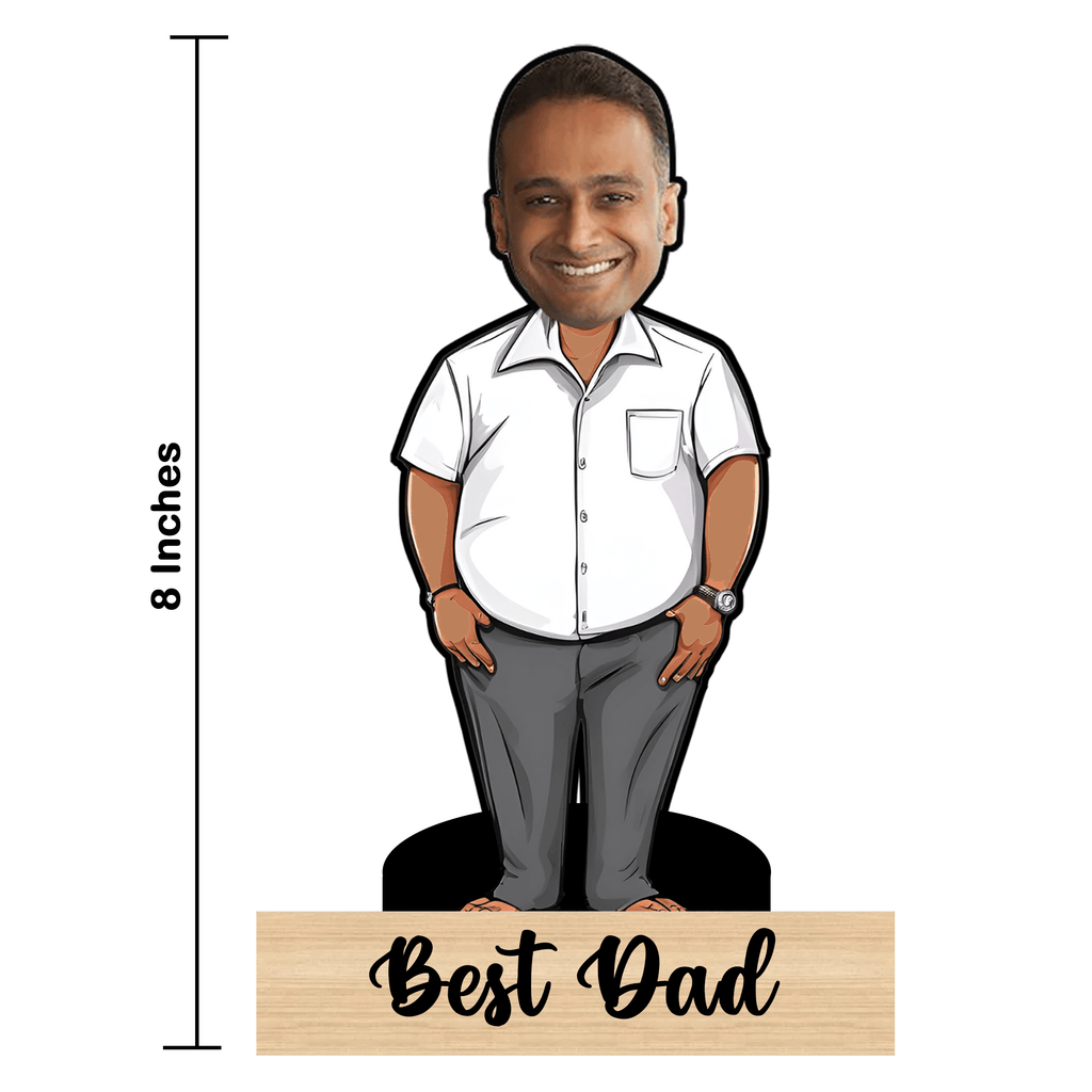 Wooden Personalized Caricature for Dad Customized Gift Idea