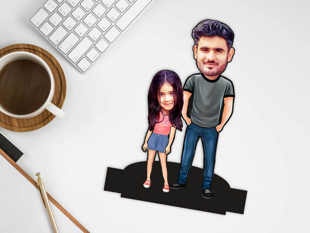 papa daughter caricature