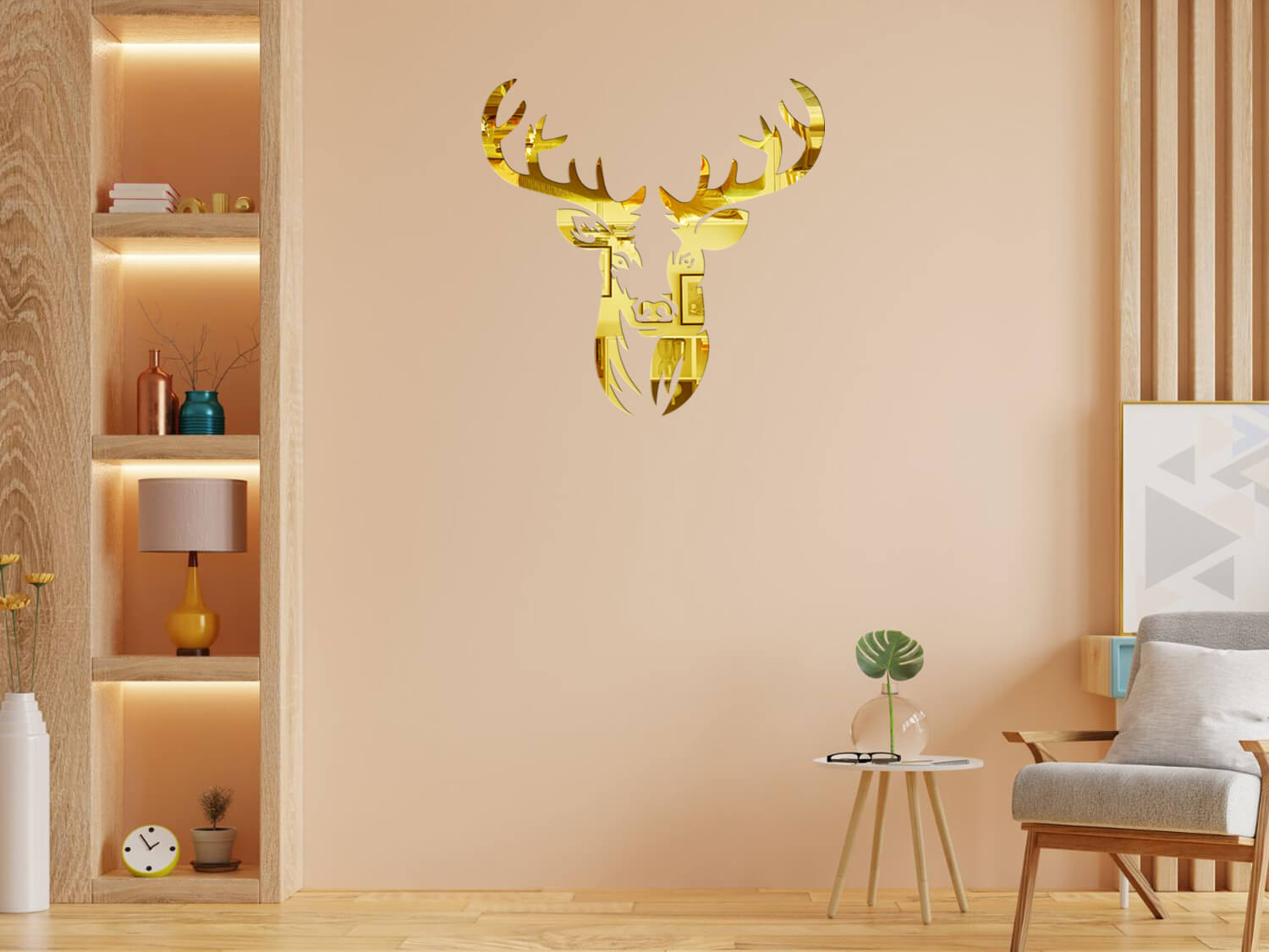 Premium Golden Deer Head Home Decor For Wall