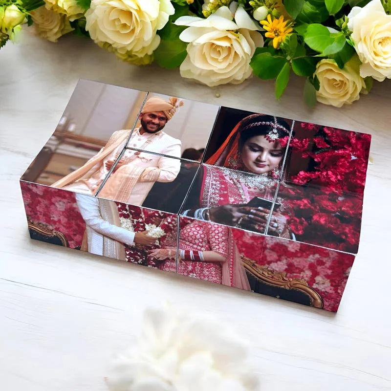 Premium Wooden Rolling Cube With Personalized Photos