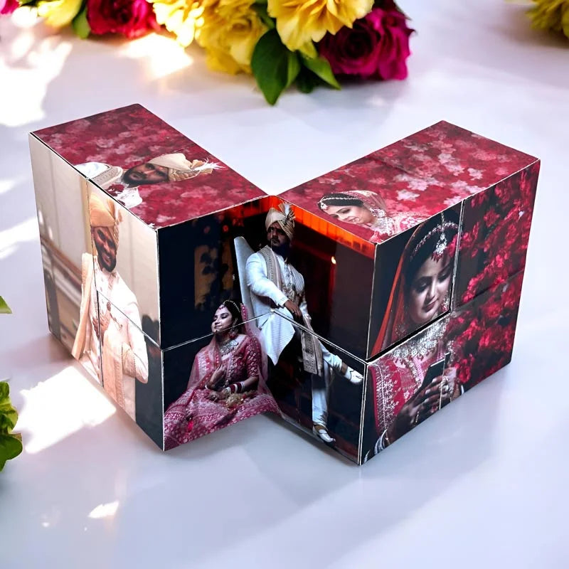 Premium Wooden Rolling Cube With Personalized Photos