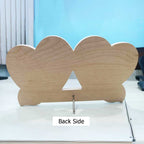Personalized Engraved Wooden Unique Picture Frame - Double Heart Shape