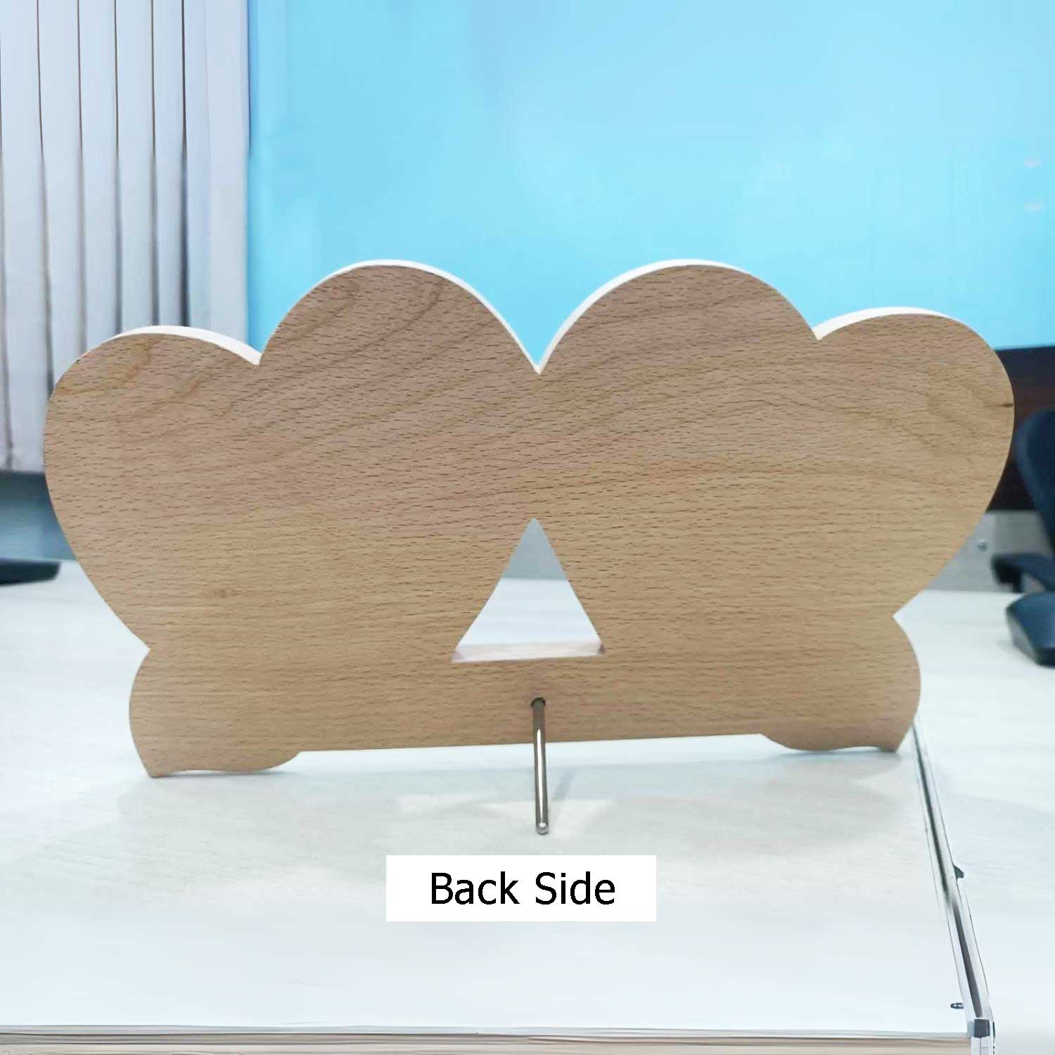Personalized Engraved Wooden Unique Picture Frame - Double Heart Shape