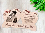 Karwachauth Engraved Wooden Photo Frame Gift for Sweetheart Wife