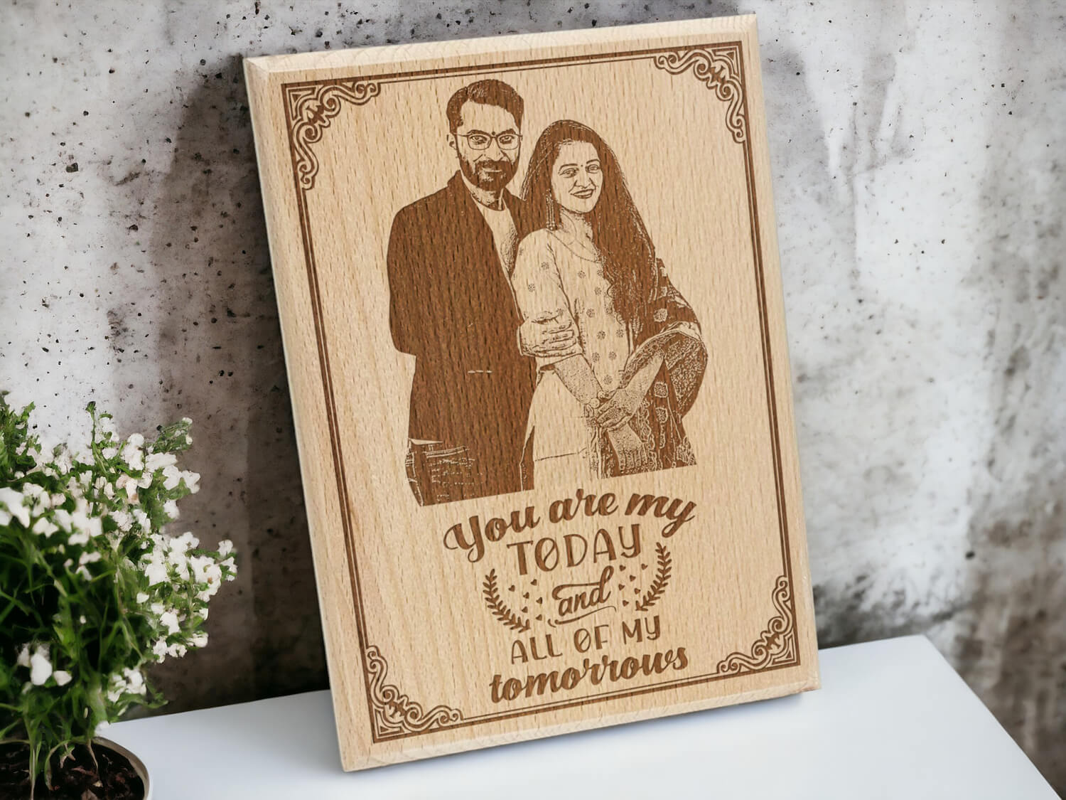 Personalized Puzzle & Photo Frame Gift Combo For Couple