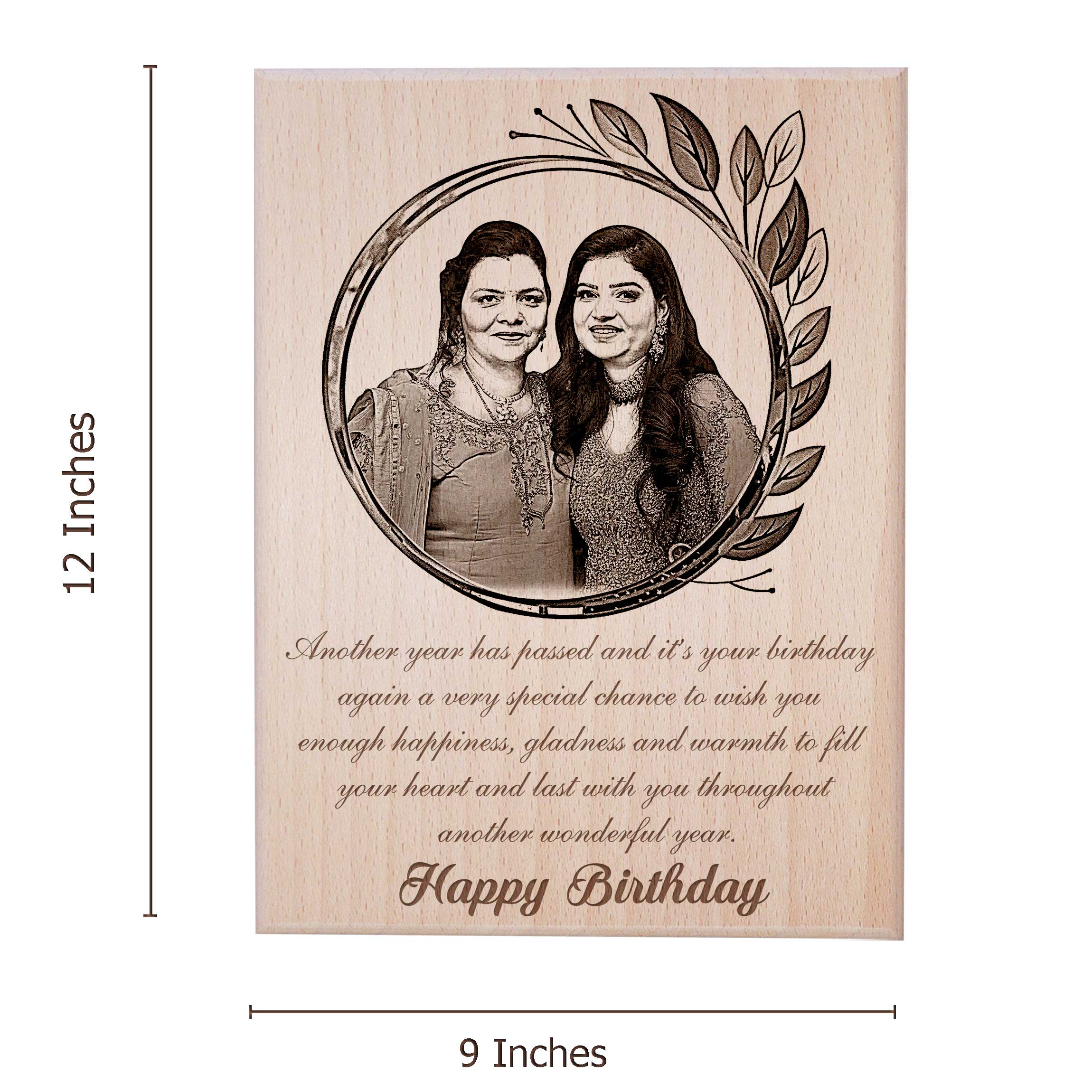 Personalized Engraved Wooden Birthday Plaque for Him or Her (12 x 9 inches)